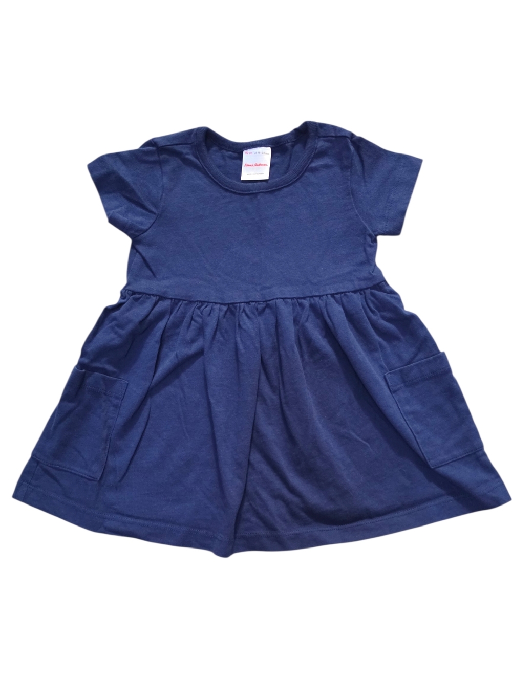 Hanna Andersson Navy Short Sleeve Pocket Dress for Girls 18-24 Months